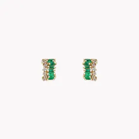 Short Stack Emerald Mini Hoops