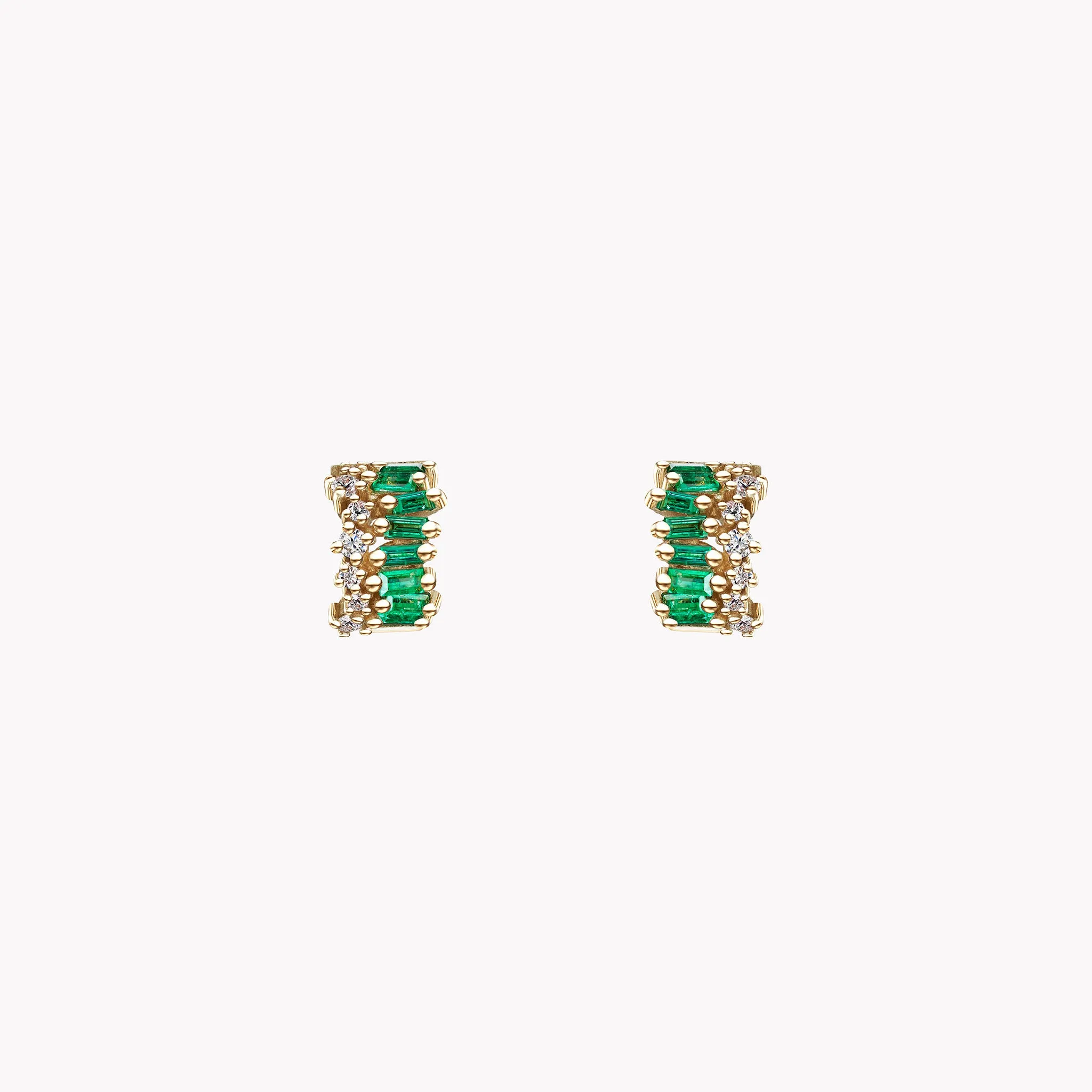 Short Stack Emerald Mini Hoops