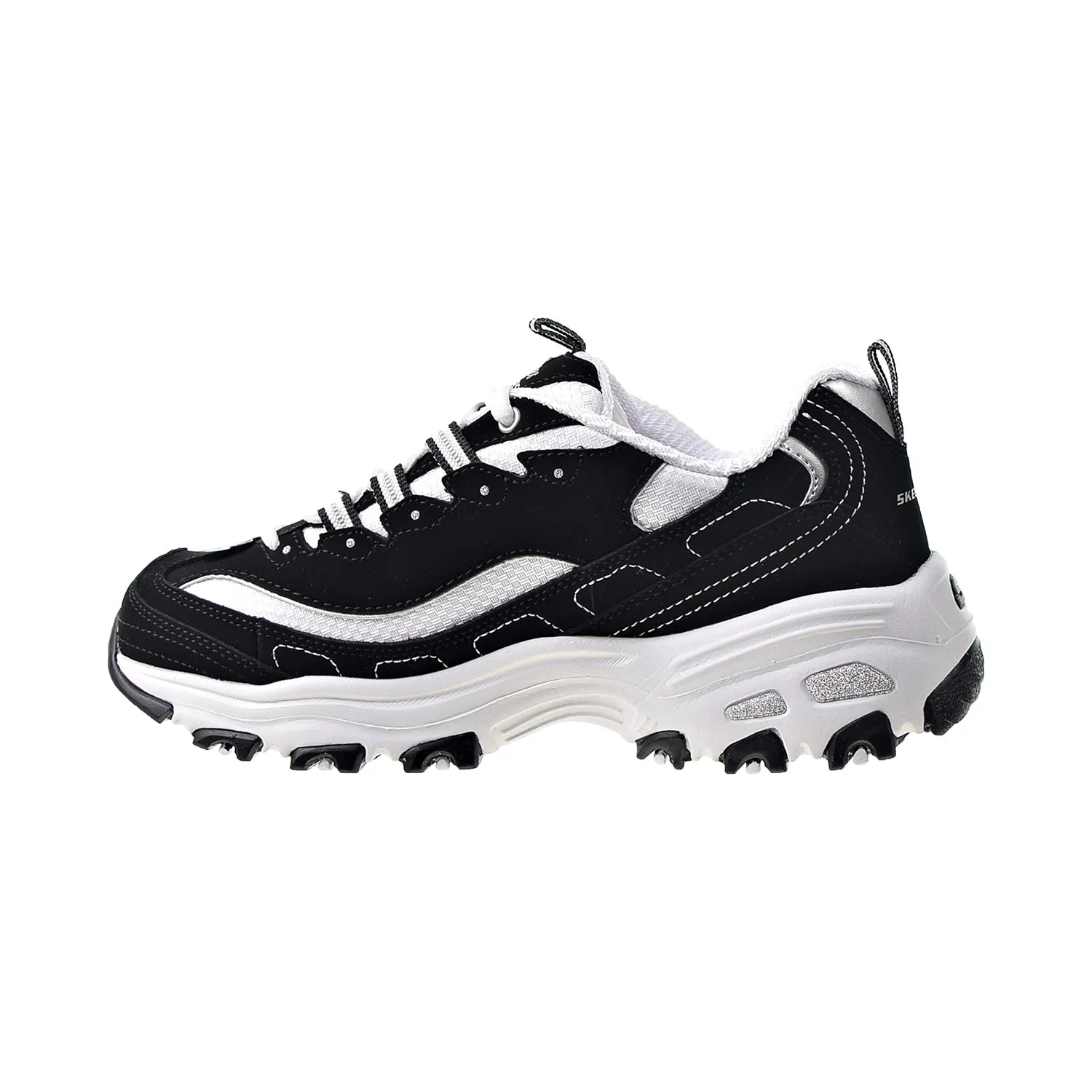 Skechers D'Lites Biggest Fan Extra Wide Width Women's Shoes Black-White