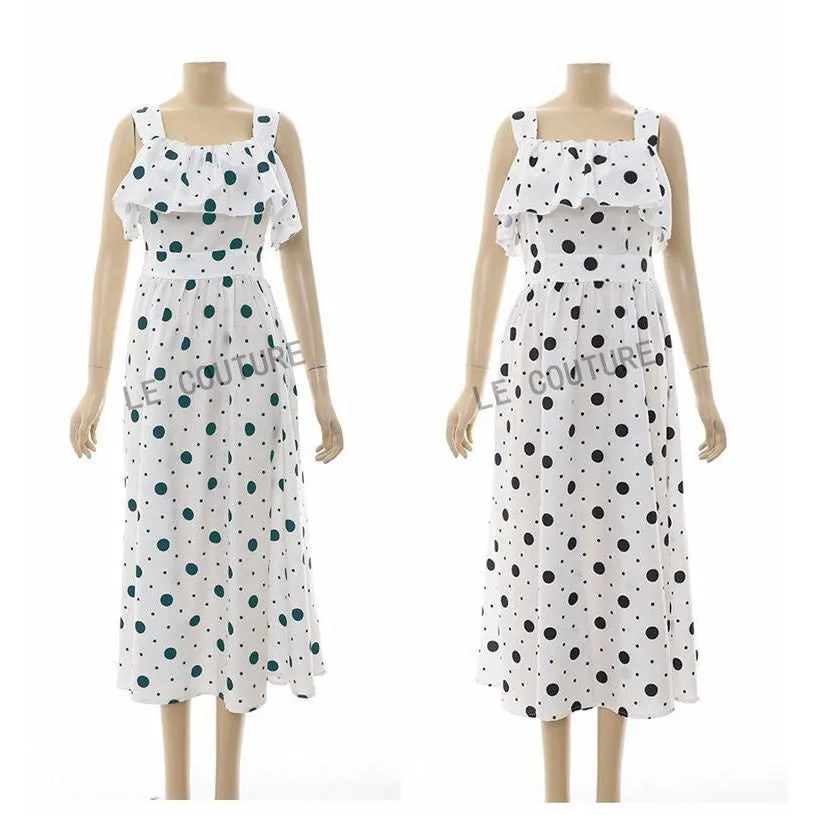 Sleeveless Polka Dot Dress