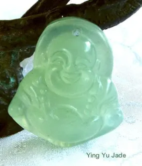 Small Translucent Chinese Jade Buddha Pendant or Charm (P569)