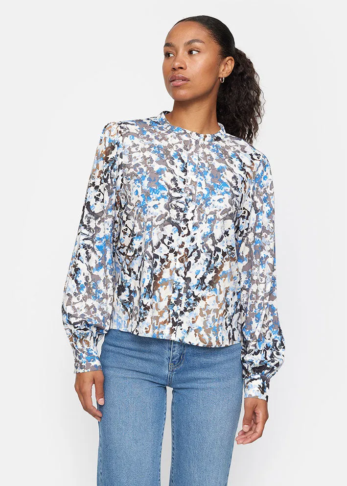 Soft Rebels Mela Shirt SR124-707 Blurred Flower Regatta