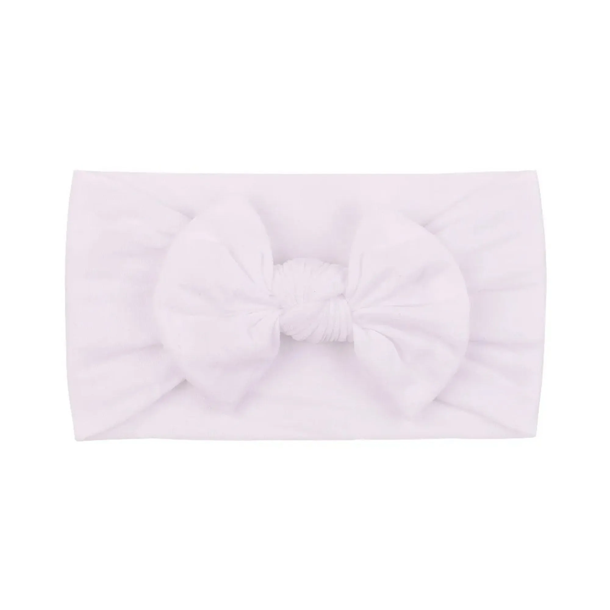 Soft Solid Colour Nylon Baby Headband in White