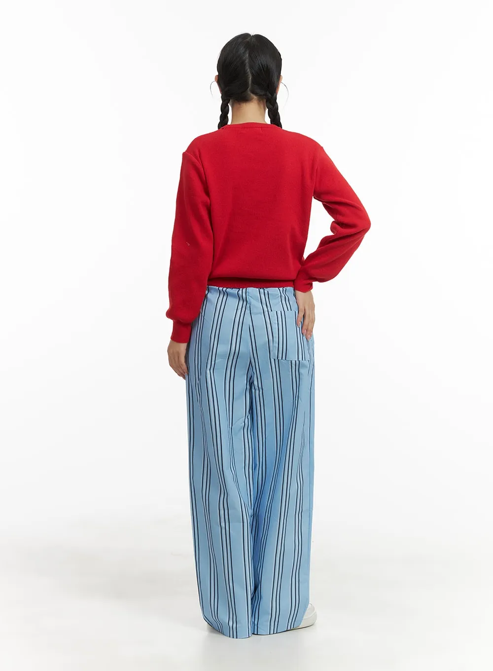 Striped Cotton Pocket Pants OM429