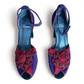 Stuart Weitzman Suede Floral Platform Pumps