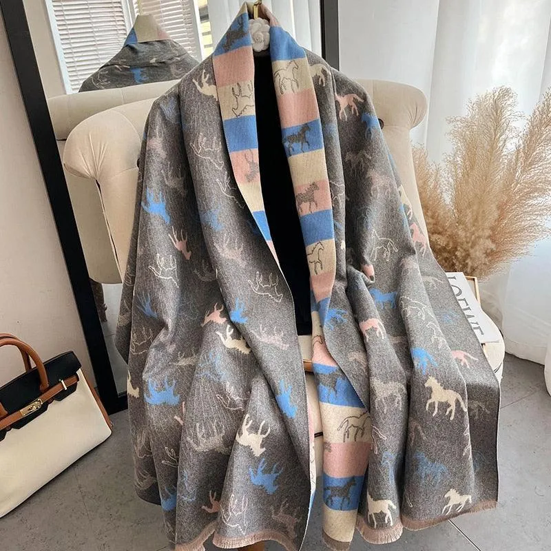 The Rider Double-Sided Cashmere Women Scarf