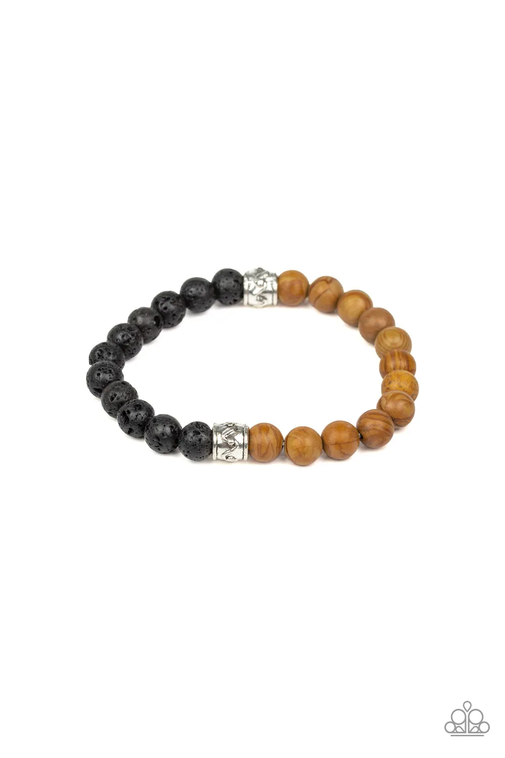 Tuned In Brown Lava Rock Bracelet