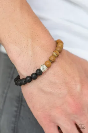 Tuned In Brown Lava Rock Bracelet