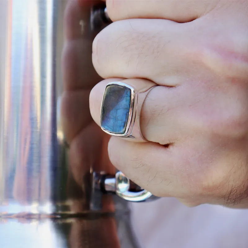 Unisex Labradorite Gemstone Ring