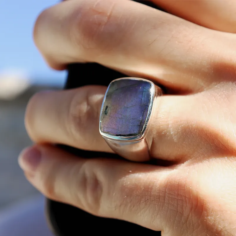 Unisex Labradorite Gemstone Ring