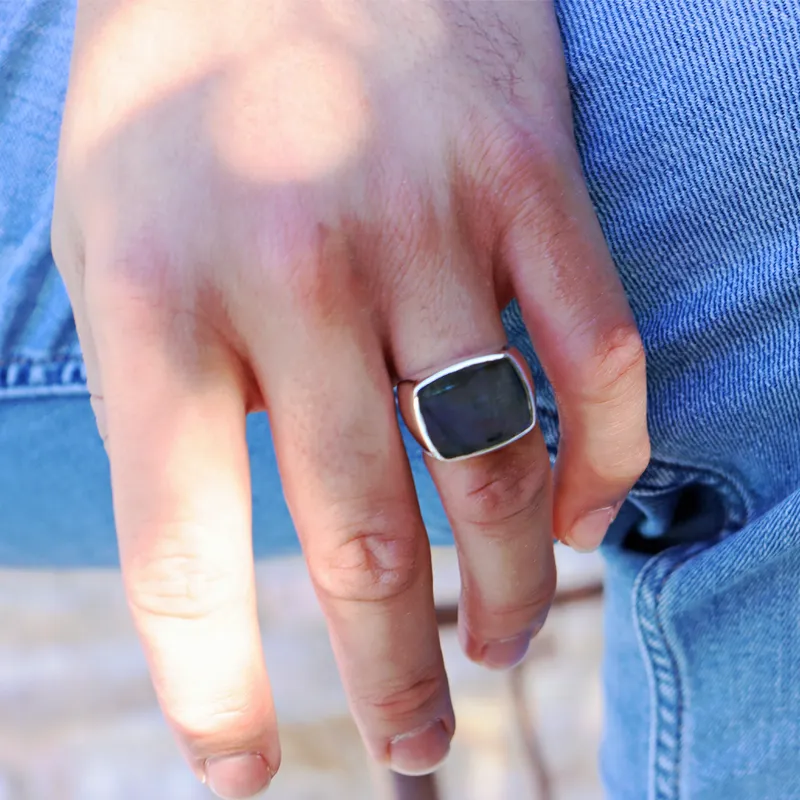 Unisex Labradorite Gemstone Ring