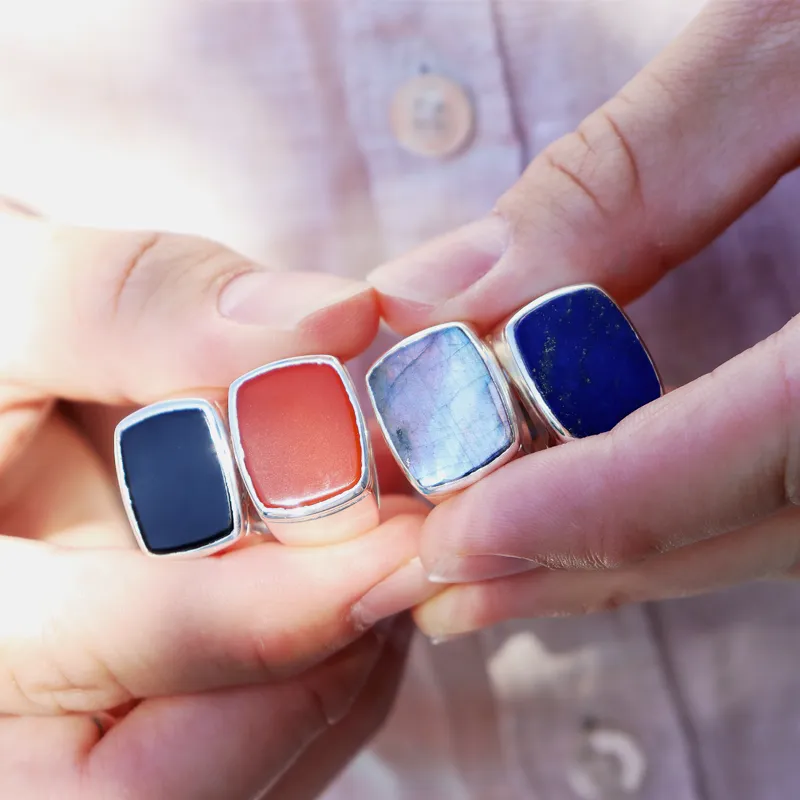 Unisex Labradorite Gemstone Ring