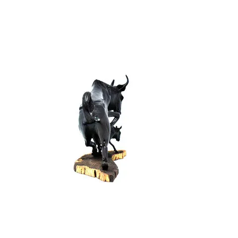 Wildebeest with Baby Sculpture 02