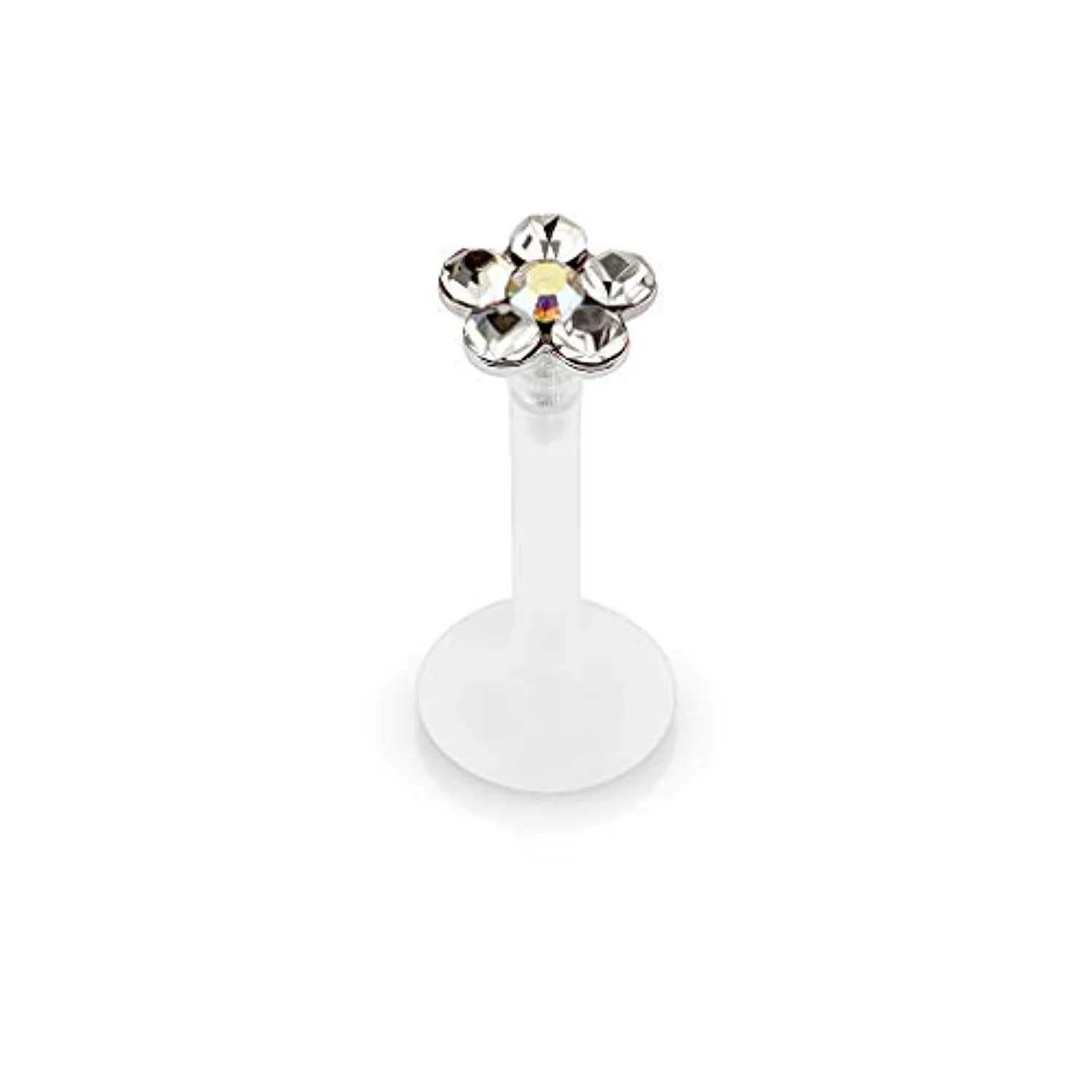 WildKlass 6 Gem Flower Top Flexible Shaft Labret Monroe Studs