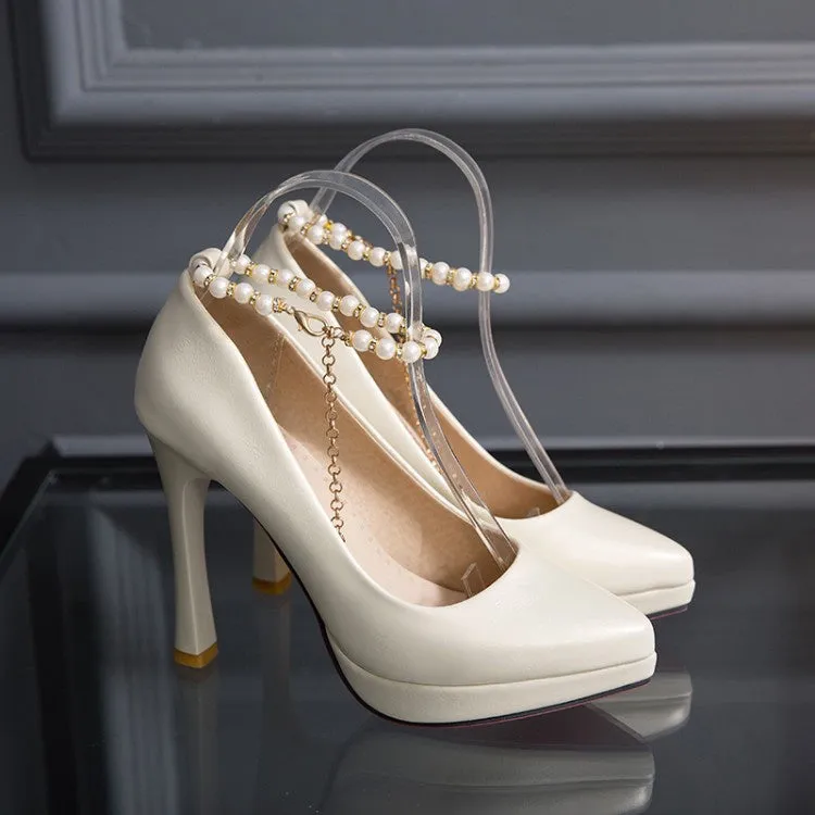 Women's Pearl High Heels Platform Pumps