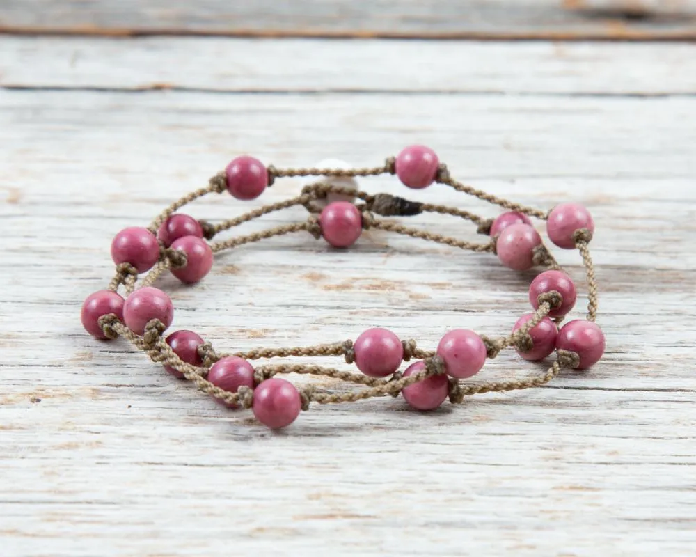 Wrap-0469-Rose Rhodonite Round Petite